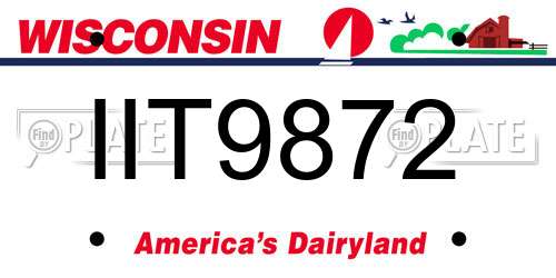 IIT9872 Wisconsin License Plate
