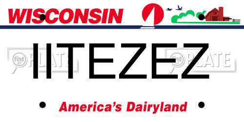 IITEZEZ Wisconsin License Plate