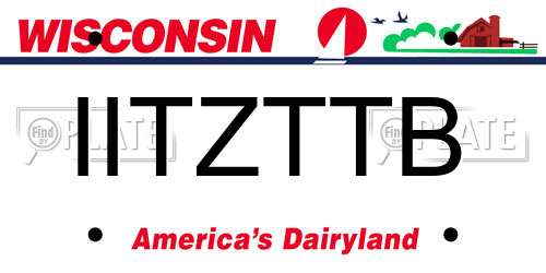 IITZTTB Wisconsin License Plate