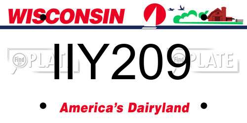 IIY209 Wisconsin License Plate
