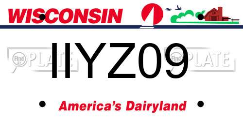IIYZ09 Wisconsin License Plate