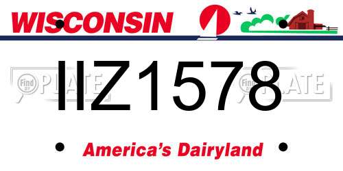 IIZ1578 Wisconsin License Plate