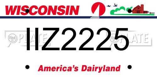 IIZ2225 Wisconsin License Plate