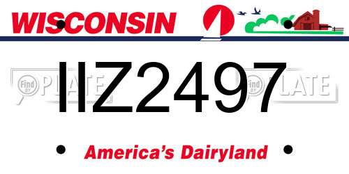 IIZ2497 Wisconsin License Plate