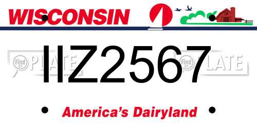 IIZ2567 Wisconsin License Plate