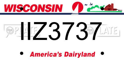 IIZ3737 Wisconsin License Plate