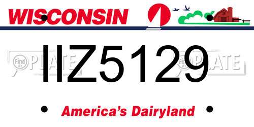 IIZ5129 Wisconsin License Plate