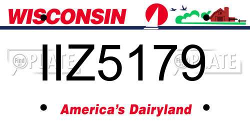 IIZ5179 Wisconsin License Plate