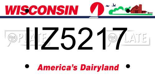 IIZ5217 Wisconsin License Plate
