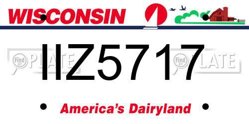 IIZ5717 Wisconsin License Plate
