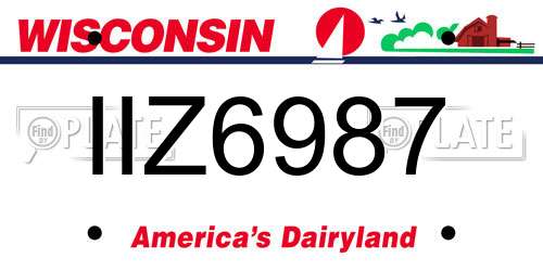 IIZ6987 Wisconsin License Plate
