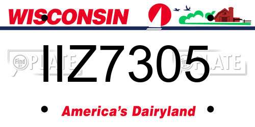 IIZ7305 Wisconsin License Plate