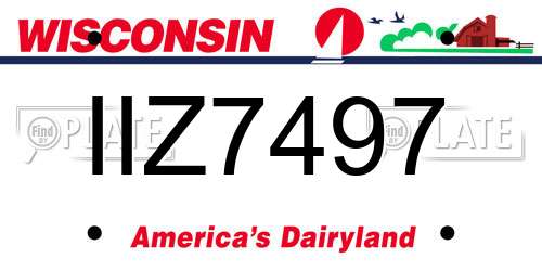 IIZ7497 Wisconsin License Plate