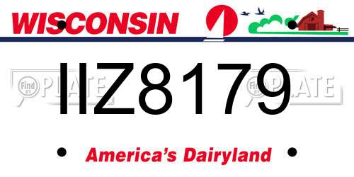 IIZ8179 Wisconsin License Plate