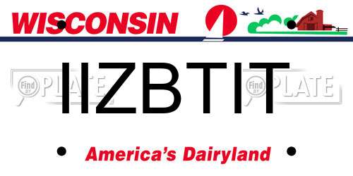 IIZBTIT Wisconsin License Plate