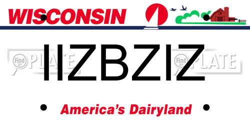 IIZBZIZ Wisconsin License Plate