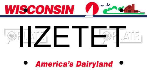 IIZETET Wisconsin License Plate