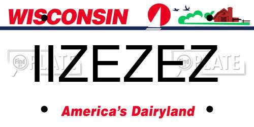 IIZEZEZ Wisconsin License Plate