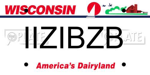 IIZIBZB Wisconsin License Plate