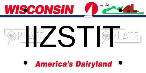 IIZSTIT Wisconsin License Plate