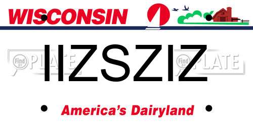 IIZSZIZ Wisconsin License Plate