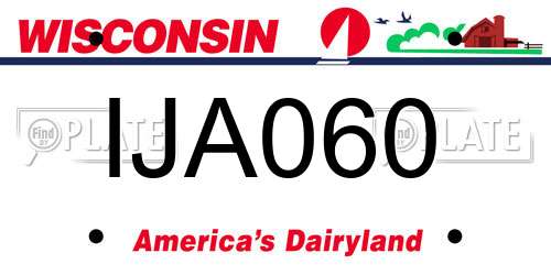 IJA060 Wisconsin License Plate