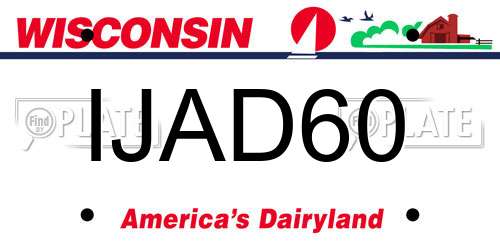 IJAD60 Wisconsin License Plate