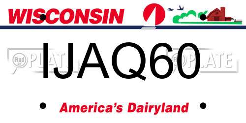IJAQ60 Wisconsin License Plate