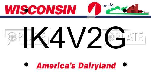 IK4V2G Wisconsin License Plate