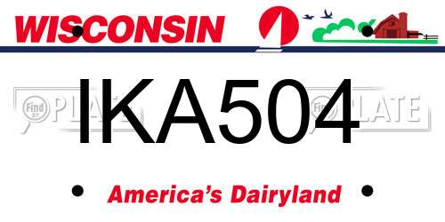 IKA504 Wisconsin License Plate