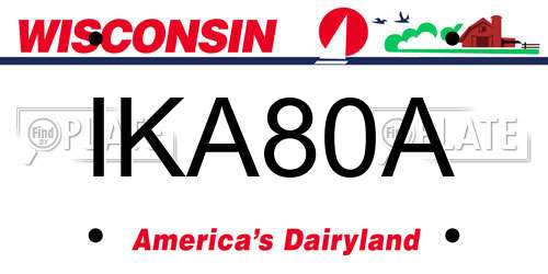 IKA80A Wisconsin License Plate