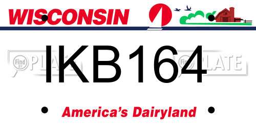 IKB164 Wisconsin License Plate