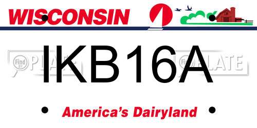 IKB16A Wisconsin License Plate