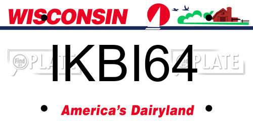 IKBI64 Wisconsin License Plate