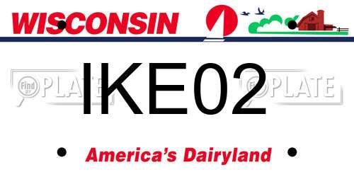 IKE02 Wisconsin License Plate