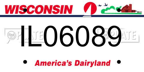 IL06089 Wisconsin License Plate