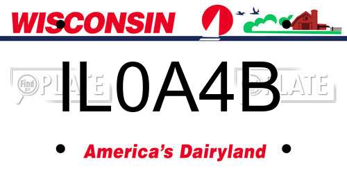 IL0A4B Wisconsin License Plate