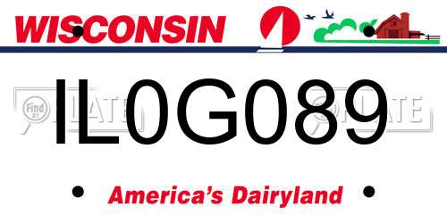 IL0G089 Wisconsin License Plate