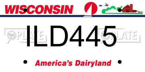 ILD445 Wisconsin License Plate