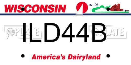 ILD44B Wisconsin License Plate