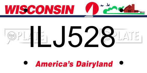 ILJ528 Wisconsin License Plate