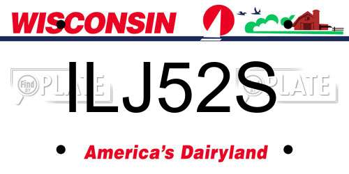 ILJ52S Wisconsin License Plate