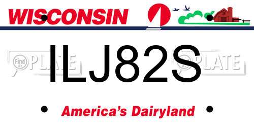 ILJ82S Wisconsin License Plate