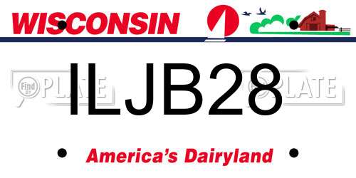 ILJB28 Wisconsin License Plate