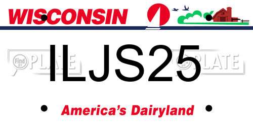 ILJS25 Wisconsin License Plate