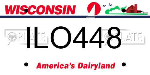 ILO448 Wisconsin License Plate