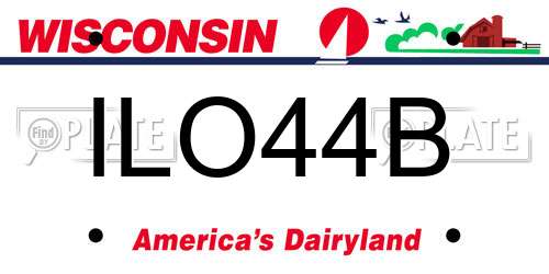 ILO44B Wisconsin License Plate