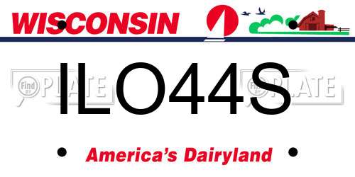 ILO44S Wisconsin License Plate