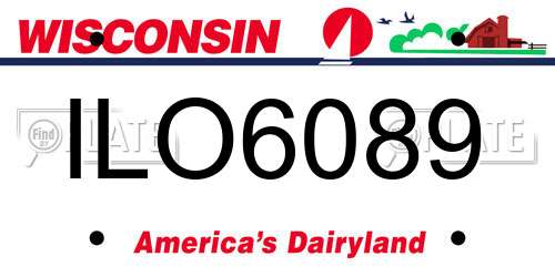 ILO6089 Wisconsin License Plate
