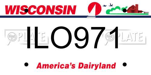 ILO971 Wisconsin License Plate